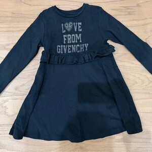 Givenchy Kids Black Long Sleeve Tee with Ruffle